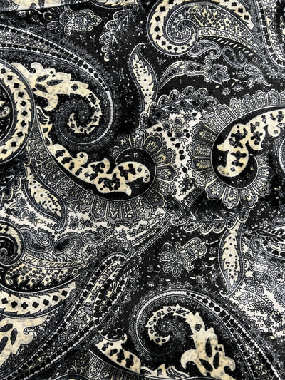 Sutton PAISLEY 6 Print on Polyester Stretch Velvet Fabric by the Yard for Bows, Head Wraps, Clothes, Costumes, Crafts - 10171