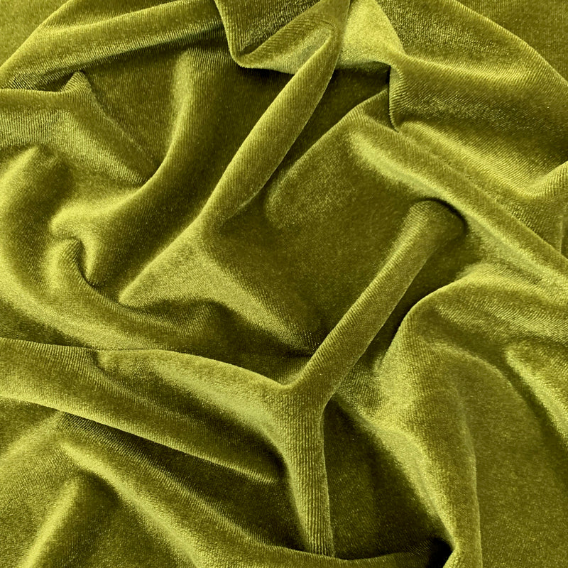 Princess LIGHT OLIVE GREEN Polyester Spandex Stretch Velvet Fabric for Bows, Head Wraps, Top Knots, Scrunchies, Clothes, Costumes, Crafts
