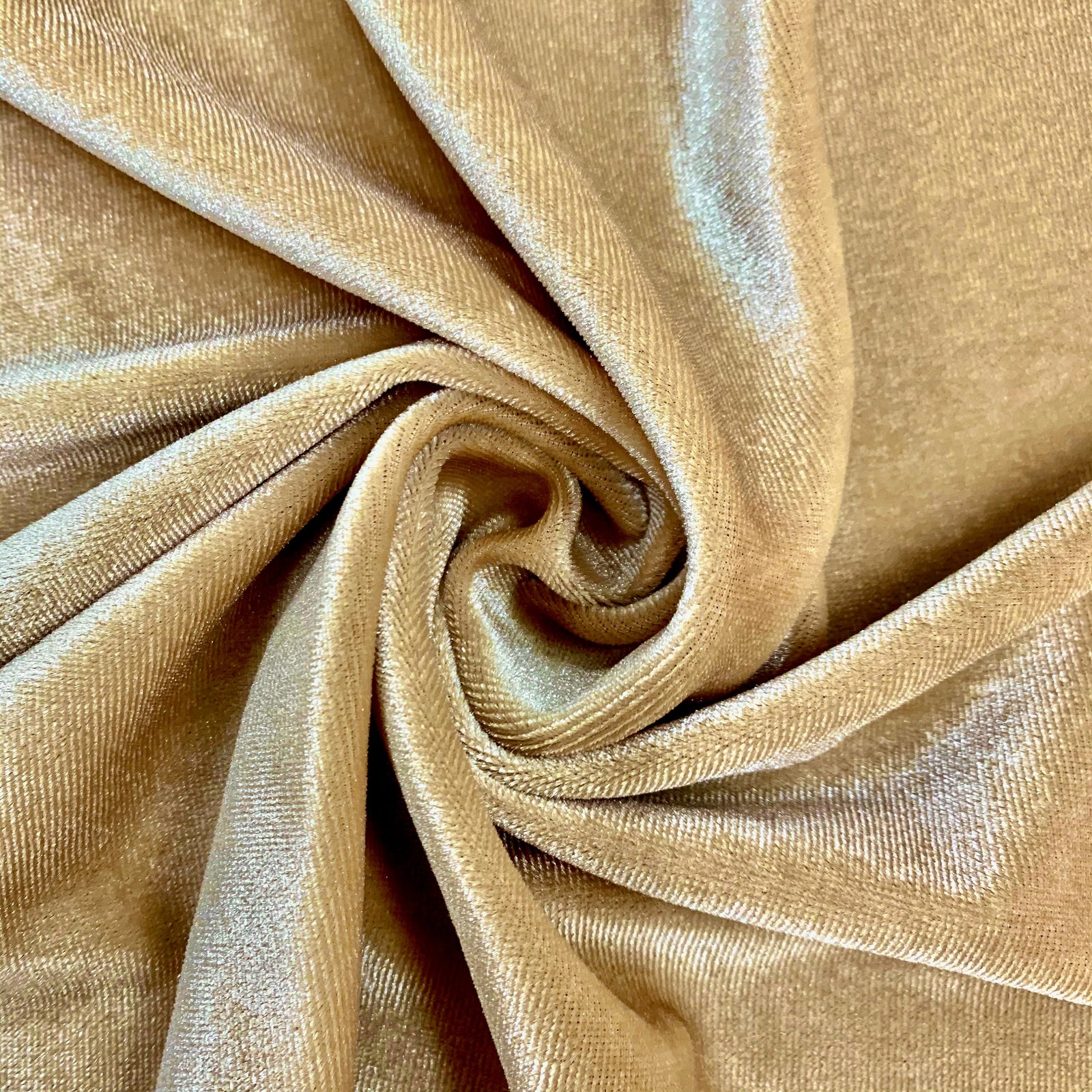Princess CHAMPAGNE BEIGE Polyester Spandex Stretch Velvet Fabric Bows, Top Knots, Scrunchies, Clothes, Costumes, Crafts - 10001