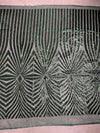 Maia HUNTER GREEN Geometric Sequins on Mesh Lace Fabric by the Yard - 10138