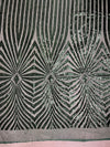 Maia HUNTER GREEN Geometric Sequins on Mesh Lace Fabric by the Yard - 10138