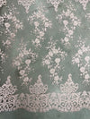 Teagan MAUVE Damask Design Embroidered on Mesh Lace Fabric by the Yard - 10027