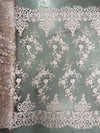 Teagan MAUVE Damask Design Embroidered on Mesh Lace Fabric by the Yard - 10027