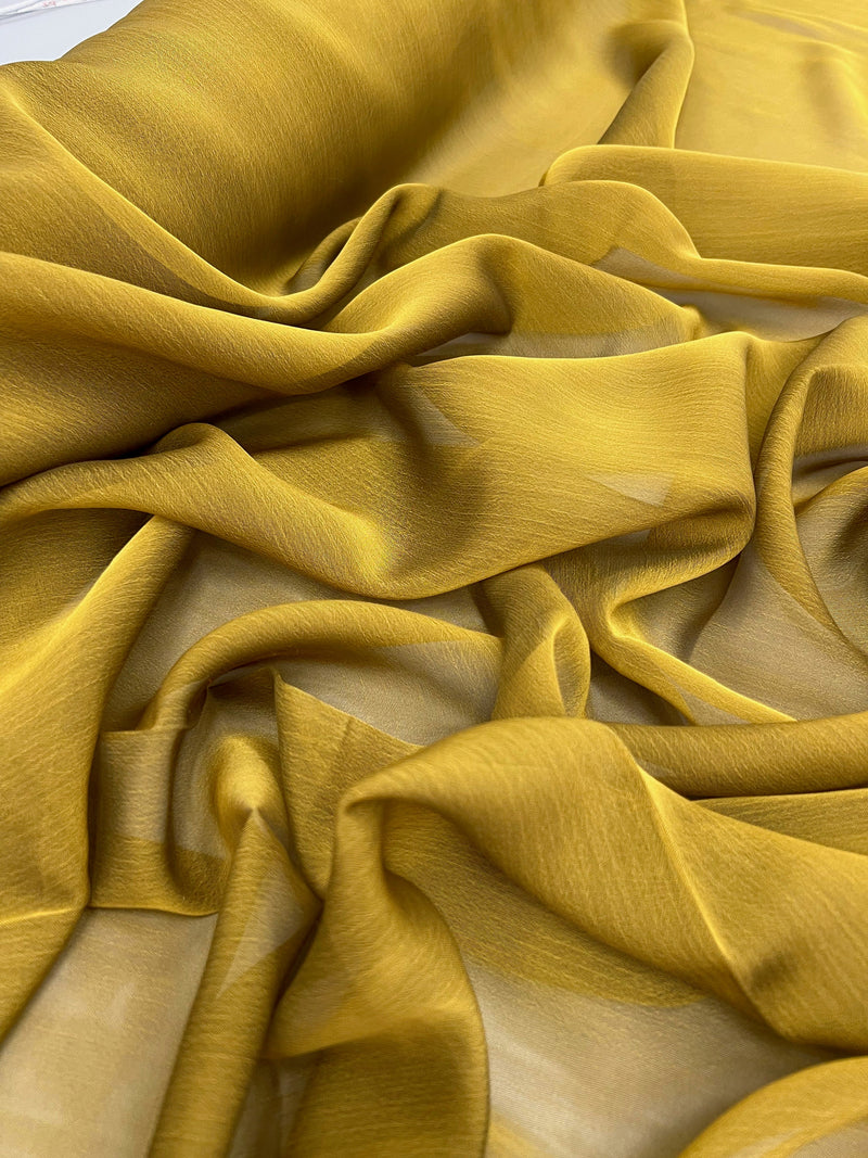 Jolene GOLD OLIVE Polyester Two-Tone Chiffon Fabric by the Yard - 10135