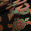 Aiko BLACK Dragon Floral Brocade Chinese Satin Fabric for Cheongsam/Qipao, Apparel, Costumes, Upholstery, Bags, Crafts - 10212