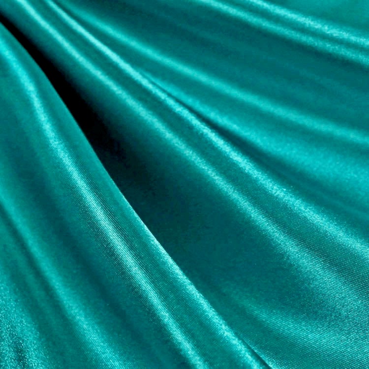 Eliza TEAL GREEN Shiny Heavy Bridal Wedding Satin Fabric by the Yard - 10009