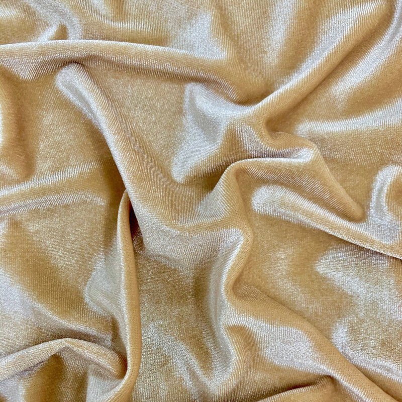Princess CHAMPAGNE BEIGE Polyester Spandex Stretch Velvet Fabric Bows, Top Knots, Scrunchies, Clothes, Costumes, Crafts - 10001