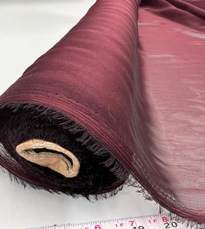 Jolene BURGUNDY BLACK Polyester Two-Tone Chiffon Fabric by the Yard - 10135