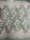 Teagan MAUVE Damask Design Embroidered on Mesh Lace Fabric by the Yard - 10027