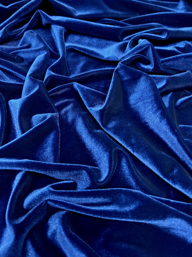 Princess ROYAL BLUE-B Polyester Spandex Stretch Velvet Fabric for Bows, Top Knots, Scrunchies, Clothes, Costumes, Crafts - 10001
