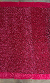 Stephanie FUCHSIA Overlap Sequins on FUCHSIA Stretch Velvet Fabric by the Yard for Gowns, Apparel, Costumes, Crafts - 10185