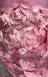 Maci LIGHT DUSTY PINK 3-D Floral Polyester Satin Rosette on Mesh Fabric by the Yard - 10057