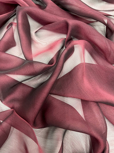 Jolene BURGUNDY BLACK Polyester Two-Tone Chiffon Fabric by the Yard - 10135