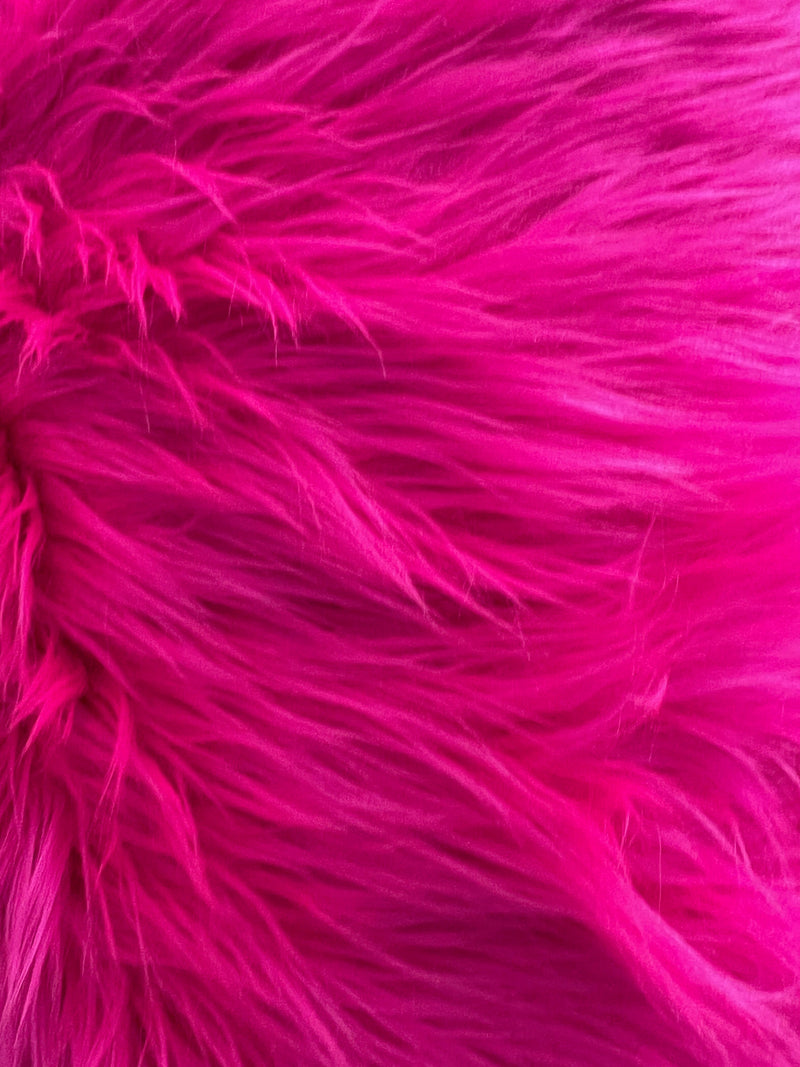 Eden HOT PINK Shaggy Long Pile Soft Faux Fur Fabric for Fursuit, Cosplay Costume, Photo Prop, Trim, Throw Pillow, Crafts