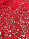 Maggie RED Guipure Venice Heavy Lace Fabric by the Yard - 10019