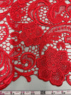 Maggie RED Guipure Venice Heavy Lace Fabric by the Yard - 10019