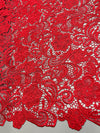 Maggie RED Guipure Venice Heavy Lace Fabric by the Yard - 10019
