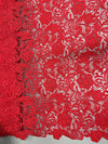 Maggie RED Guipure Venice Heavy Lace Fabric by the Yard - 10019