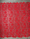 Maggie RED Guipure Venice Heavy Lace Fabric by the Yard - 10019