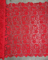 Maggie RED Guipure Venice Heavy Lace Fabric by the Yard - 10019