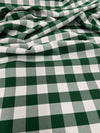 Camille HUNTER GREEN 1" Big Checkered Gingham Pattern Poly Poplin Fabric by the Yard - 10049
