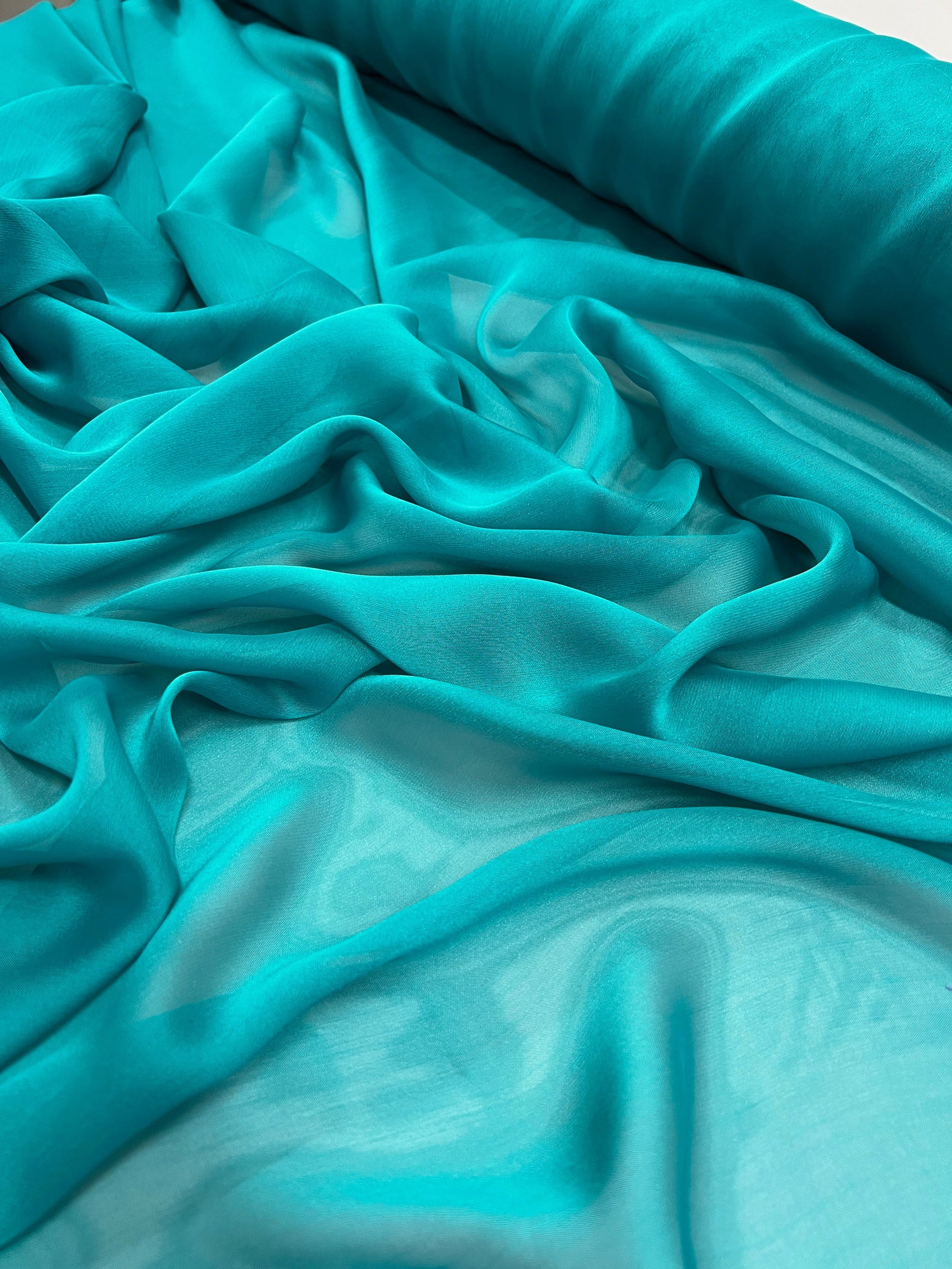 Jolene TEAL GREEN Polyester Two-Tone Chiffon Fabric by the Yard - 10135