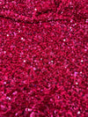 Stephanie FUCHSIA Overlap Sequins on FUCHSIA Stretch Velvet Fabric by the Yard for Gowns, Apparel, Costumes, Crafts - 10185