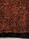Stephanie MULTI COLORED Overlap Sequins on BLACK Stretch Velvet Fabric by the Yard for Gowns, Apparel, Costumes, Crafts - 10185