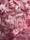 Maci LIGHT DUSTY PINK 3-D Floral Polyester Satin Rosette on Mesh Fabric by the Yard - 10057