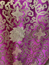 Adelaide MAGENTA GOLD Chinese Brocade Satin Fabric by the Yard - 10058