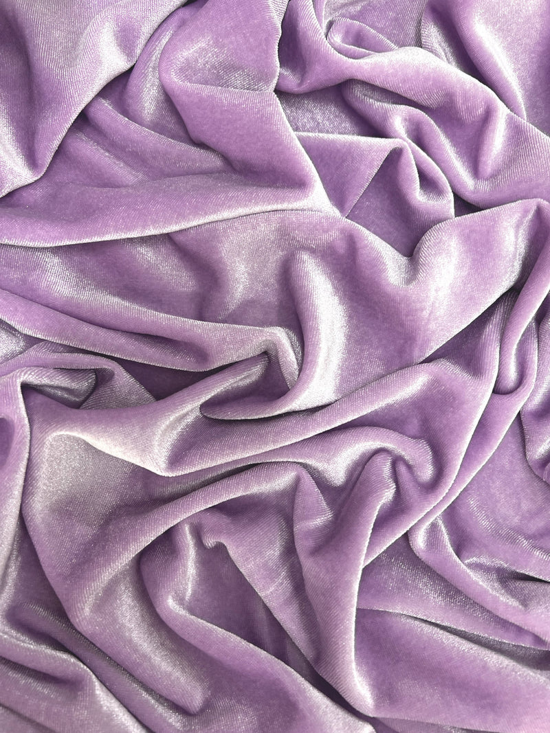 Princess LIGHT LAVENDER Polyester Spandex Stretch Velvet Fabric by the Yard for Tops, Dresses, Skirts, Dance Wear, Costumes, Crafts - 10001