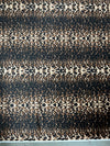 Dana BLACK BROWN BEIGE Animal Pattern Polyester Stretch Velvet Fabric by the Yard for Tops, Clothes, Dance Wear, Costumes, Crafts - 10160