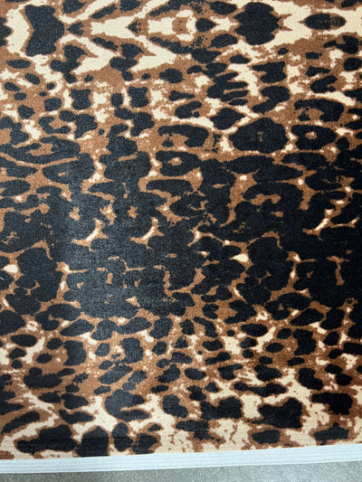 Dana BLACK BROWN BEIGE Animal Pattern Polyester Stretch Velvet Fabric by the Yard for Tops, Clothes, Dance Wear, Costumes, Crafts - 10160
