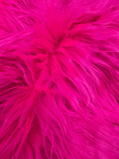 Eden HOT PINK Shaggy Long Pile Soft Faux Fur Fabric for Fursuit, Cosplay Costume, Photo Prop, Trim, Throw Pillow, Crafts