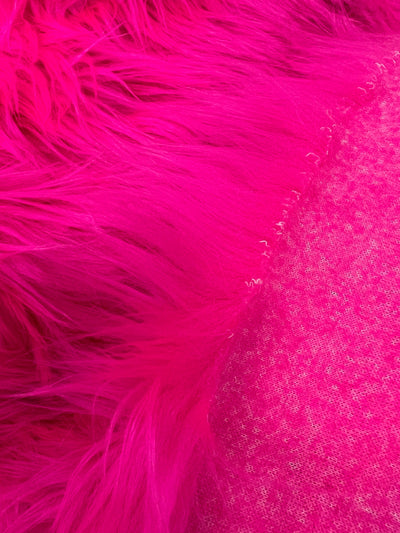 Eden HOT PINK Shaggy Long Pile Soft Faux Fur Fabric for Fursuit, Cosplay Costume, Photo Prop, Trim, Throw Pillow, Crafts