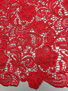Maggie RED Guipure Venice Heavy Lace Fabric by the Yard - 10019