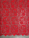 Maggie RED Guipure Venice Heavy Lace Fabric by the Yard - 10019