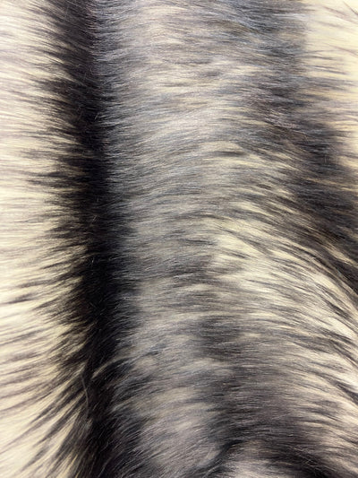 Bristol GREY Tip Candy Shag Long Pile Soft Faux Fur Fabric for Fursuit, Cosplay Costume, Photo Prop, Trim, Throw Pillow, Crafts
