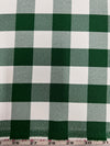 Camille HUNTER GREEN 1" Big Checkered Gingham Pattern Poly Poplin Fabric by the Yard - 10049