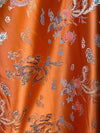 Hope ORANGE Dragon Brocade Chinese Satin Fabric by the Yard - 10040