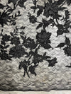 Nina BLACK Polyester 3D Floral Embroidery on Mesh Lace Fabric by the Yard - 10032