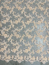 Jayla LIGHT PEACH Floral Embroidery with Beads and Sequins on Mesh Lace Fabric by the Yard - 10044