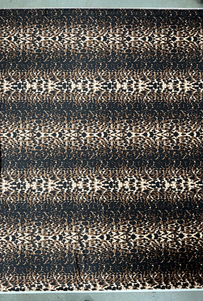 Dana BLACK BROWN BEIGE Animal Pattern Polyester Stretch Velvet Fabric by the Yard for Tops, Clothes, Dance Wear, Costumes, Crafts - 10160