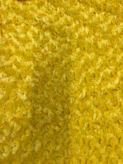 Ruth YELLOW Cuddle Minky Rosette Soft Faux Fur Fabric by the Yard - 10083
