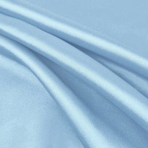 Payton DUSTY BLUE Faux Silk Minimal Stretch Charmeuse Satin Fabric by the Yard - 10017