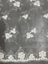 Andrea IVORY 3D Floral Matte Corded Embroidery on Mesh Lace Fabric by the Yard - 10016