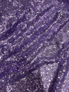 Leila LAVENDER Sequins on Mesh Fabric by the Yard - 10050