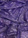 Leila LAVENDER Sequins on Mesh Fabric by the Yard - 10050