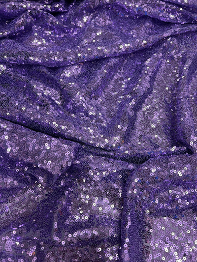 Leila LAVENDER Sequins on Mesh Fabric by the Yard - 10050