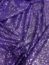 Leila LAVENDER Sequins on Mesh Fabric by the Yard - 10050
